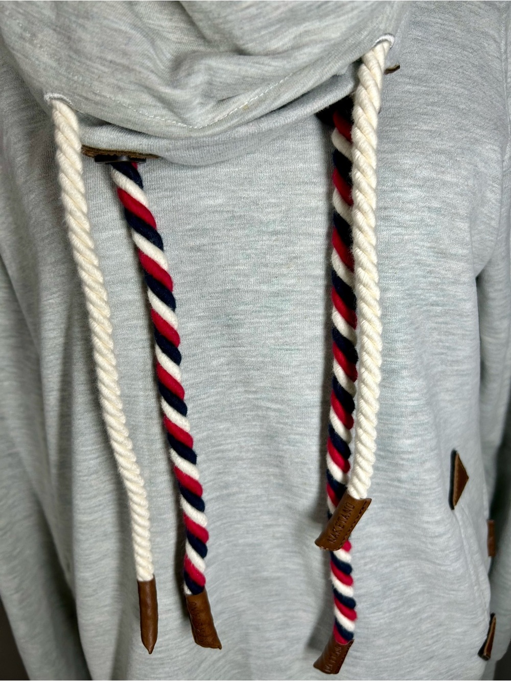 Naketano Artemis Heather Oatmeal Cowl Neck Pullover Size M European Streetware - Picture 5 of 16